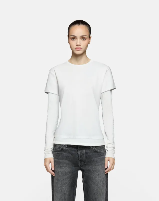 Rory Layered Long Sleeve White sold by EB Denim