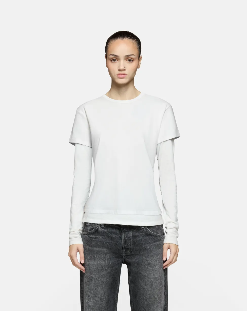 Rory Layered Long Sleeve White sold by EB Denim