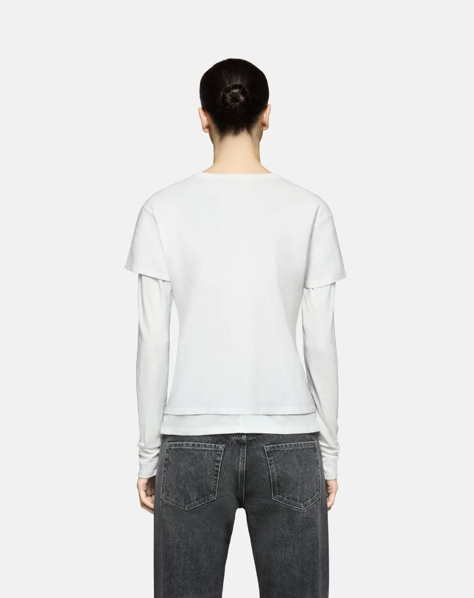 Rory Layered Long Sleeve White sold by EB Denim product image thumbnail 3