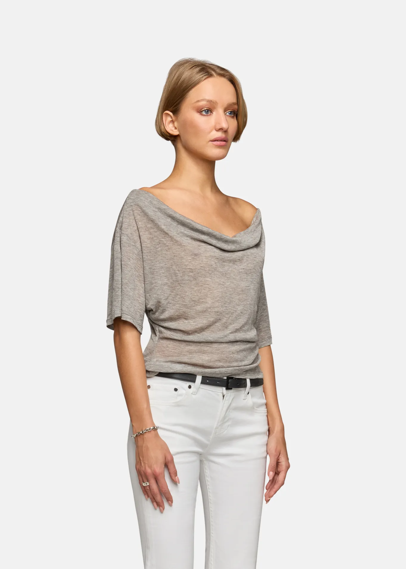 Madeo Cowl Neck Heather Grey sold by EB Denim product image thumbnail 2