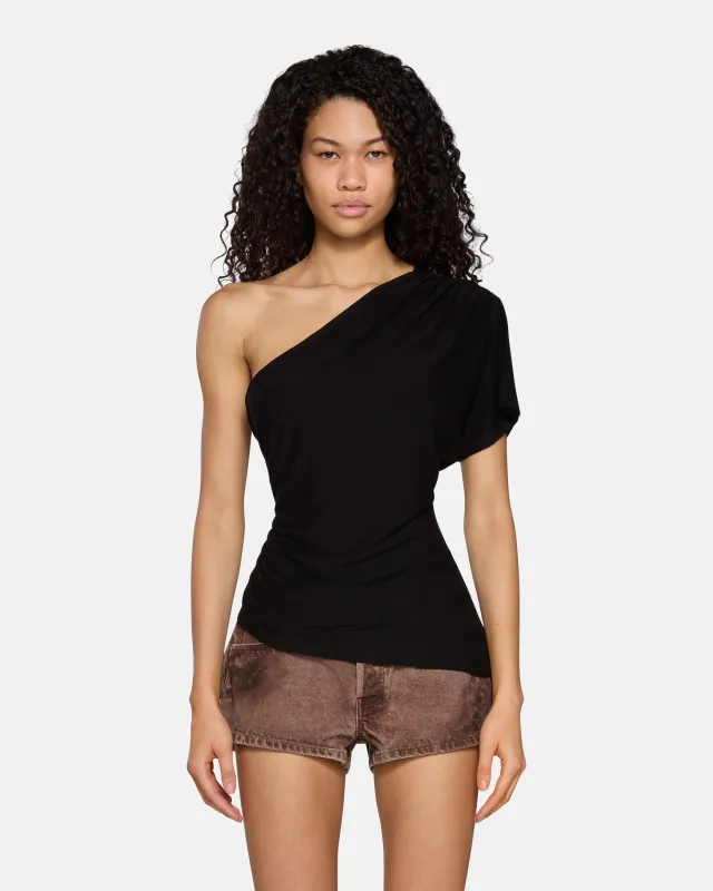 Linnea One Shoulder Top Black sold by EB Denim