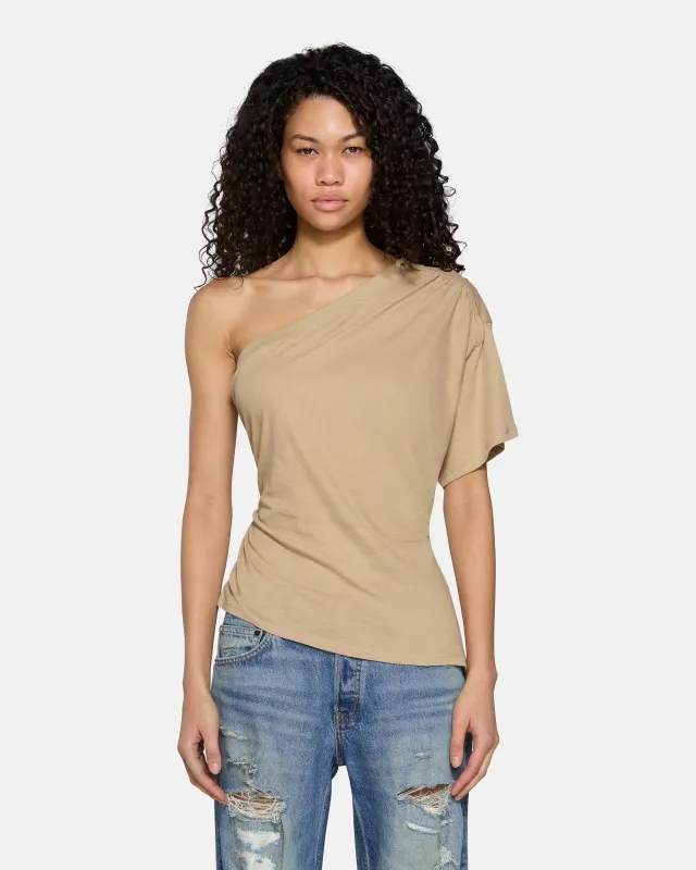Linnea One Shoulder Top Sand sold by EB Denim