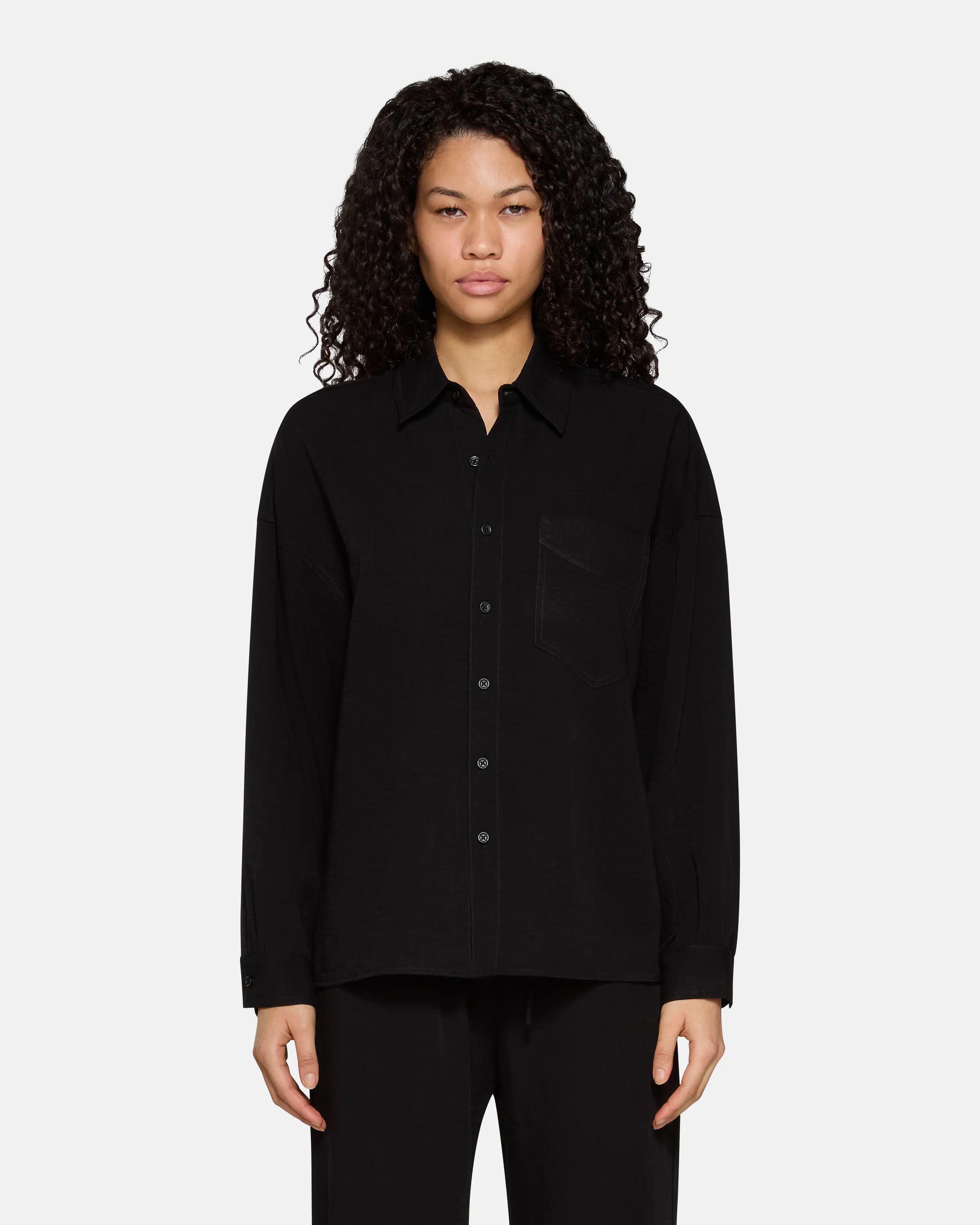 Adeline Button Down Black Linen sold by EB Denim