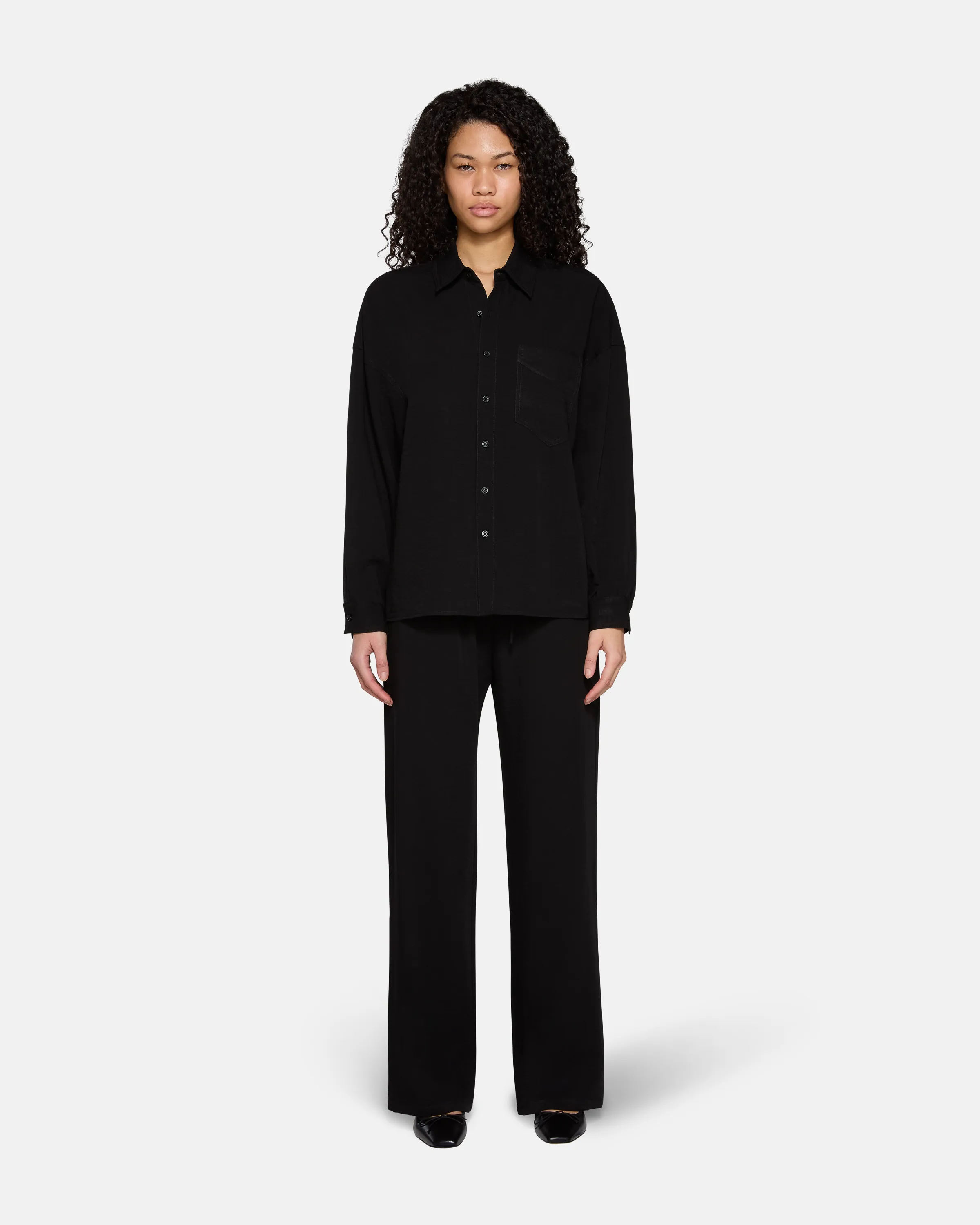 Adeline Button Down Black Linen sold by EB Denim product image thumbnail 4