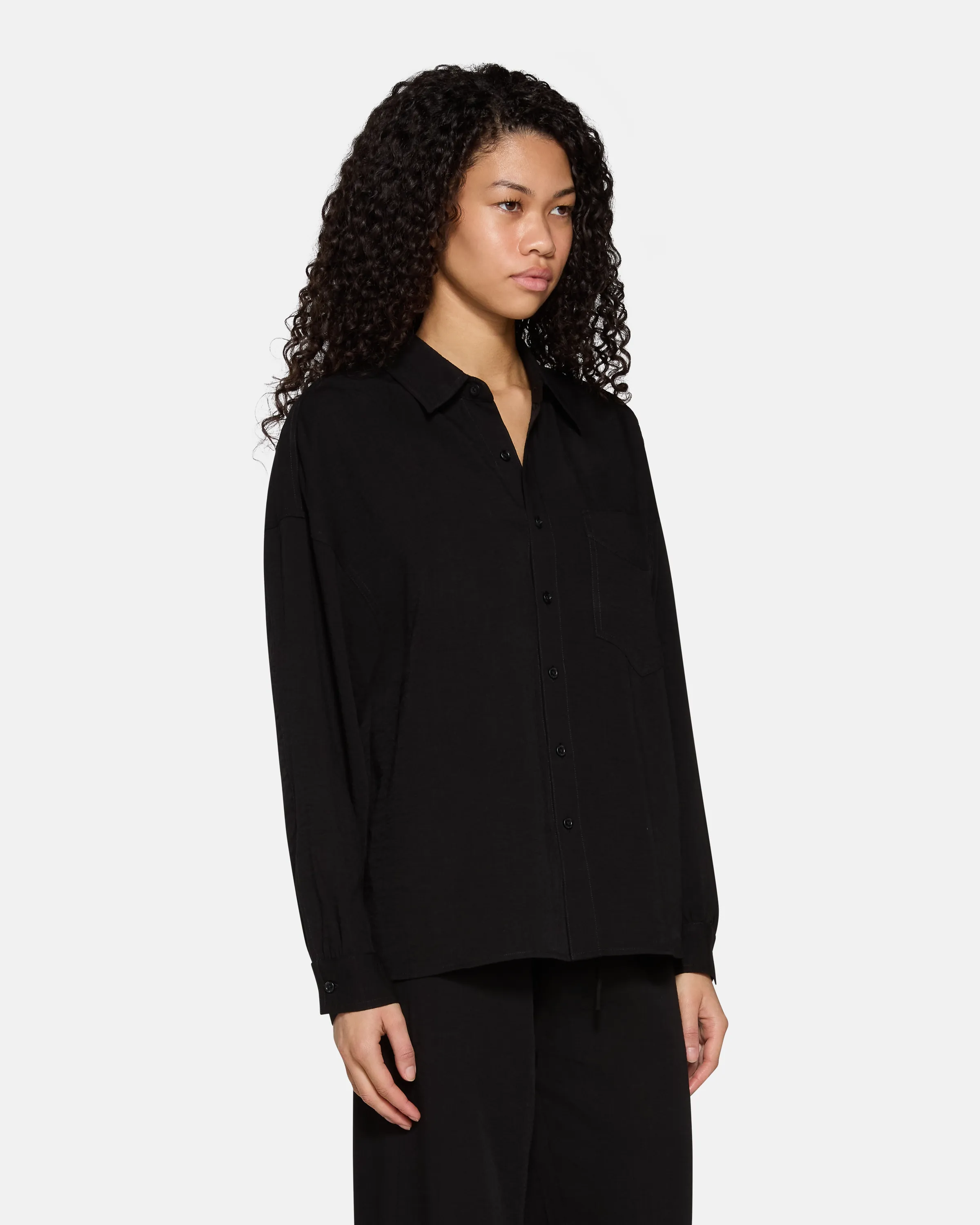 Adeline Button Down Black Linen sold by EB Denim product image thumbnail 2