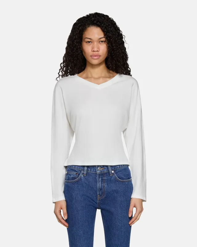 Acacia V-Neck Long Sleeve White sold by EB Denim