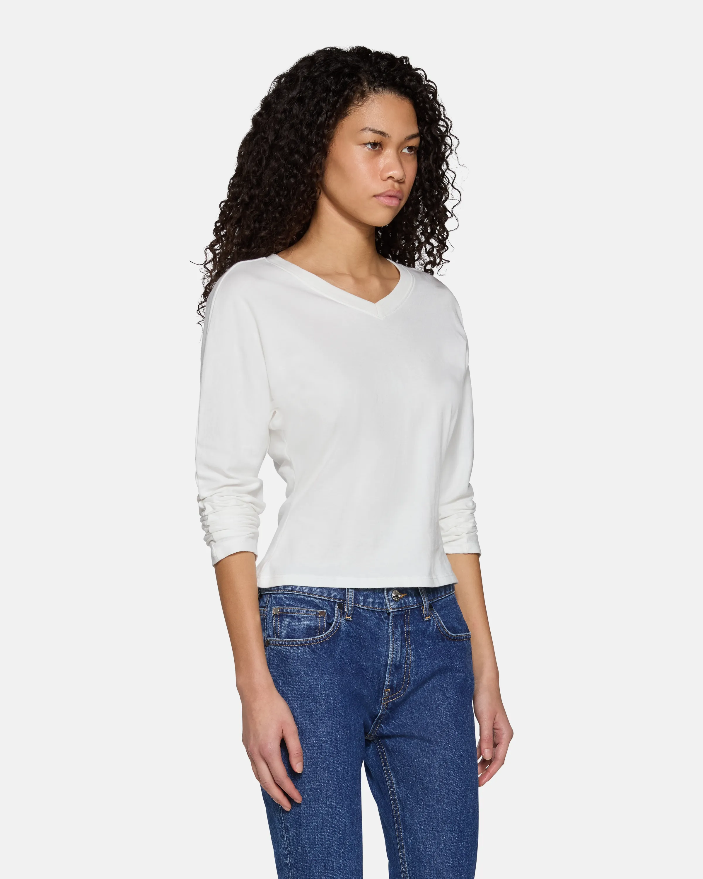 Acacia V-Neck Long Sleeve White sold by EB Denim product image thumbnail 2