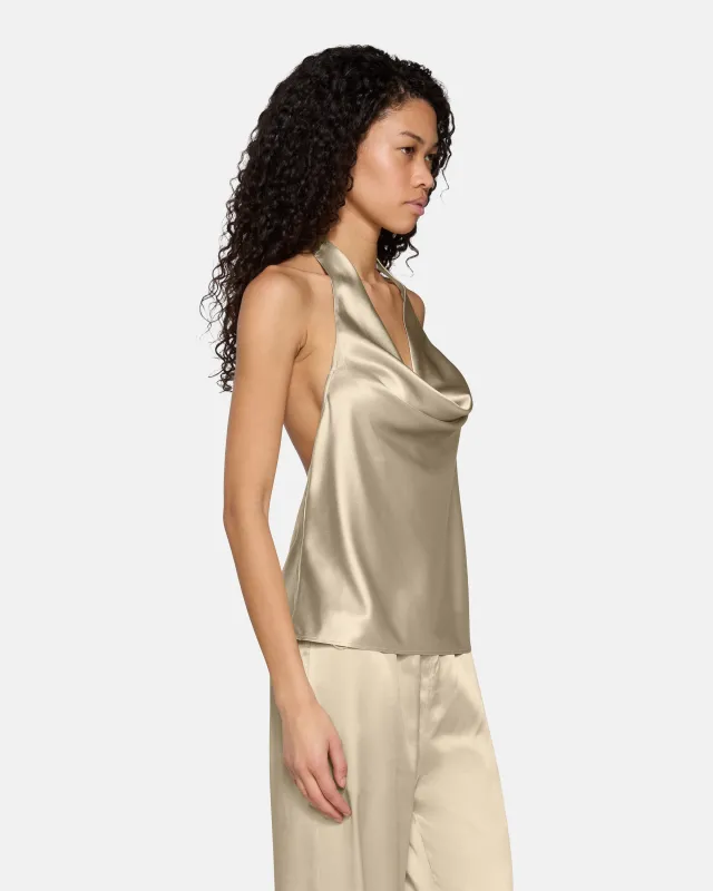 Cassia Halter Tank Sand Silk made by EB Denim