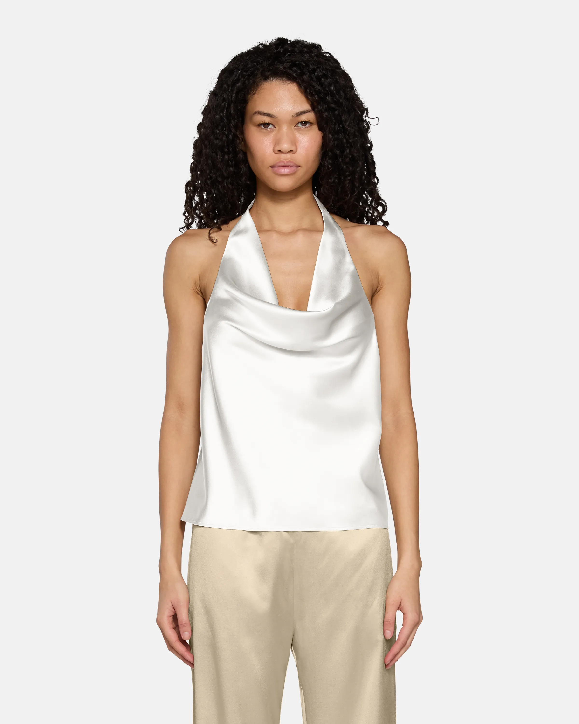 Cassia Halter Tank Ivory Silk sold by EB Denim product image thumbnail 3
