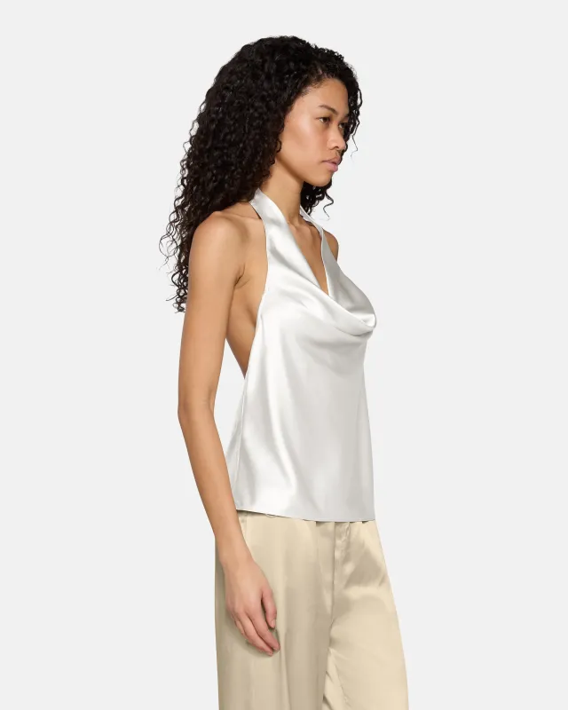 Cassia Halter Tank Ivory Silk sold by EB Denim