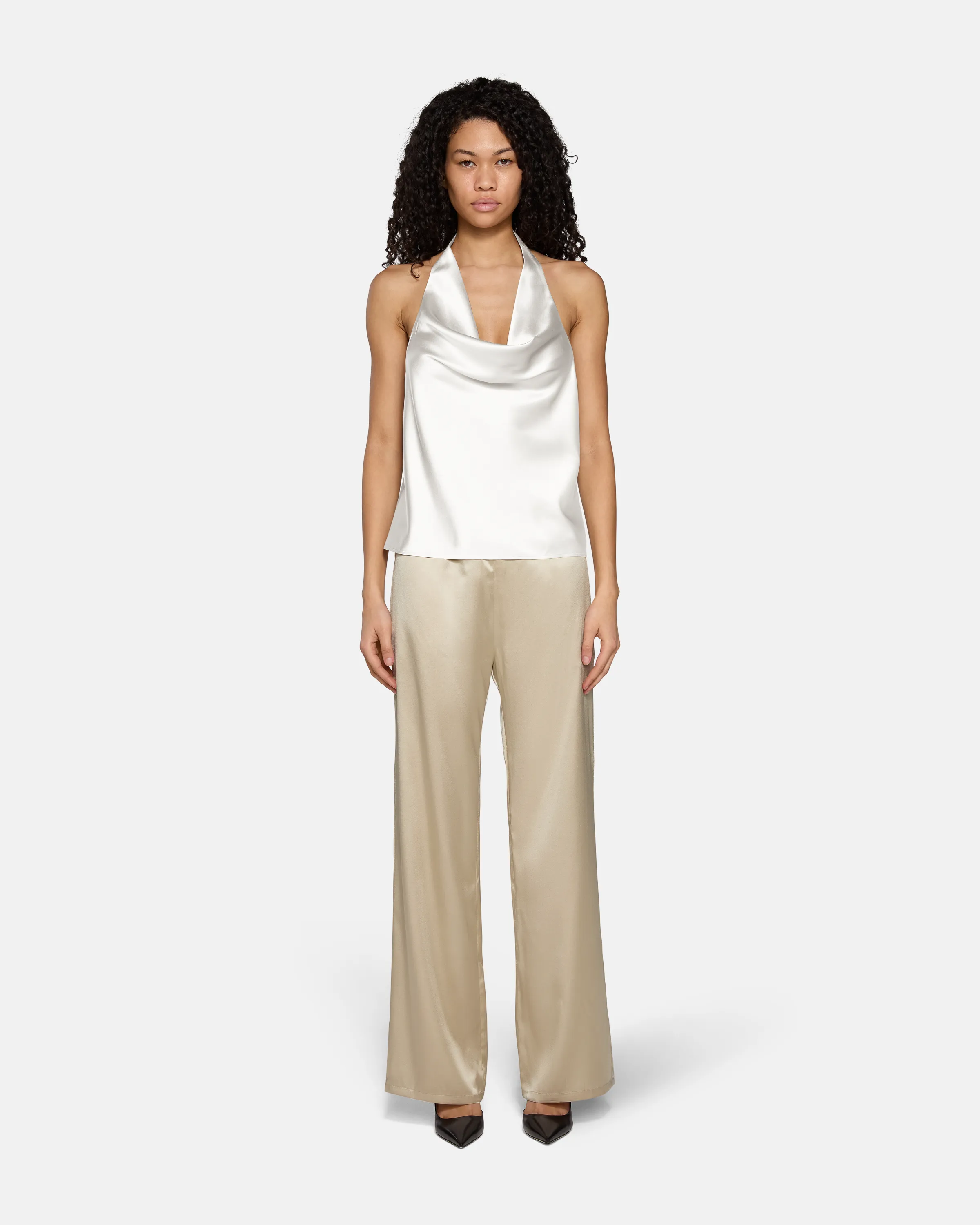 Cassia Halter Tank Ivory Silk sold by EB Denim product image thumbnail 4