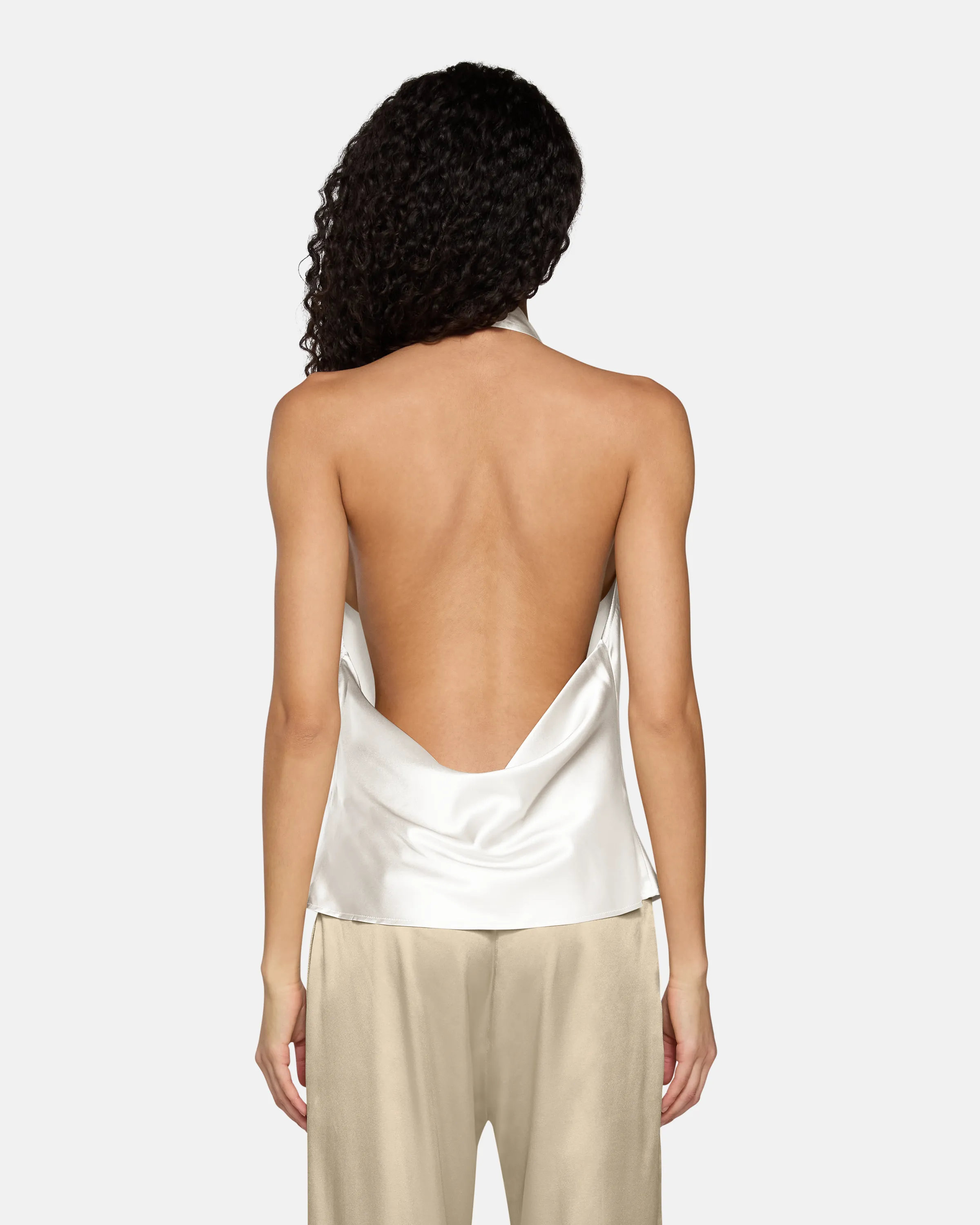 Cassia Halter Tank Ivory Silk sold by EB Denim product image thumbnail 2