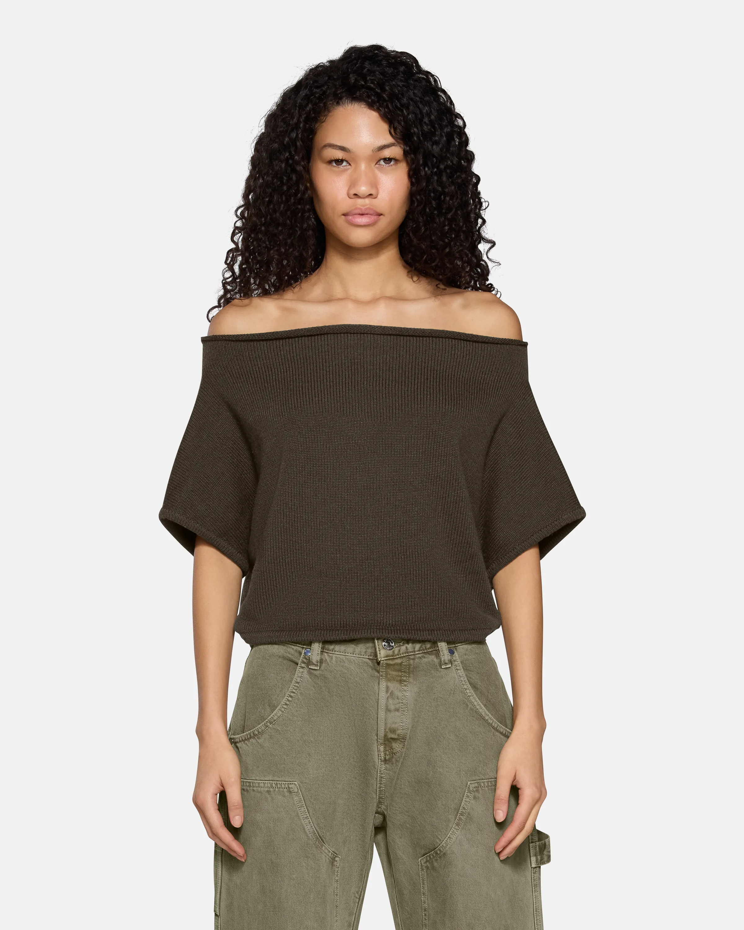 Dahlia Shrug Army Green sold by EB Denim