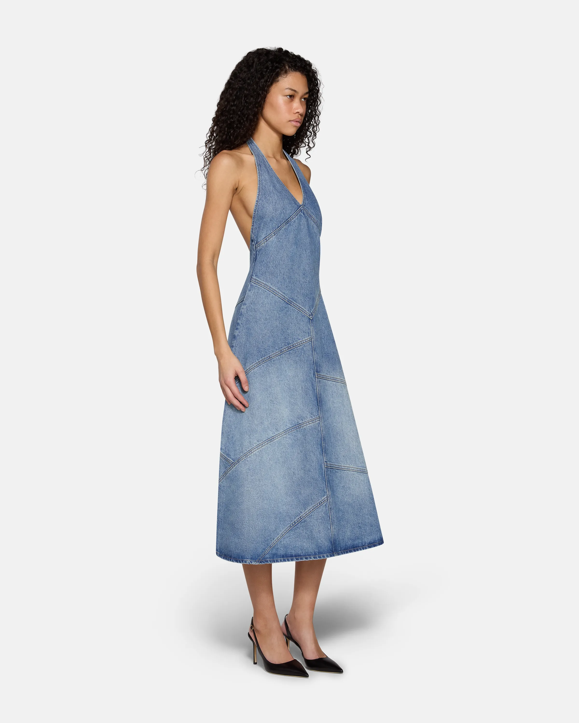 Delphi Pieced Halter Dress Meadow sold by EB Denim