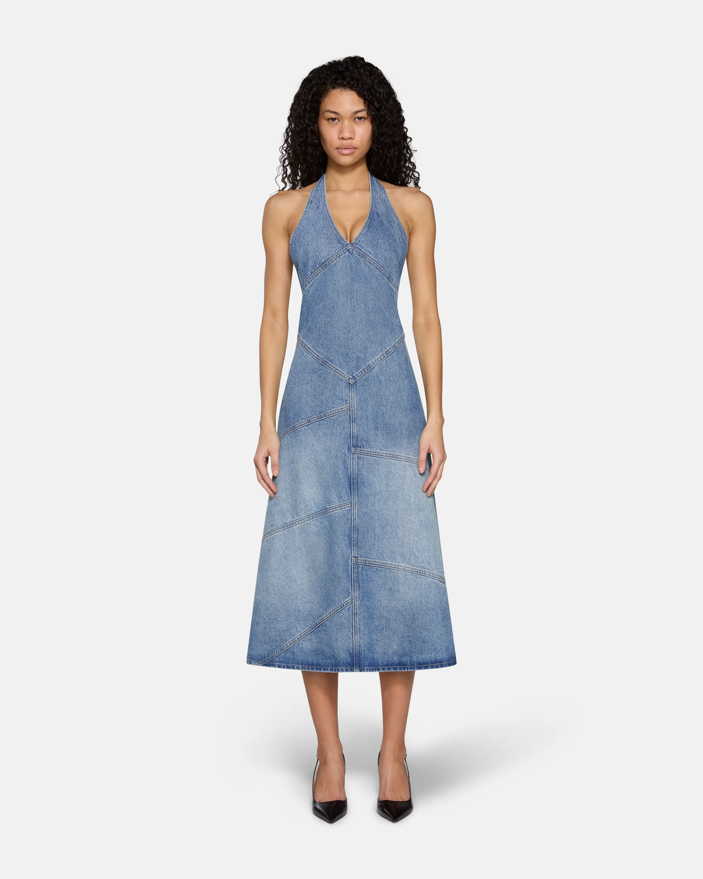 Delphi Pieced Halter Dress Meadow sold by EB Denim product image thumbnail 3