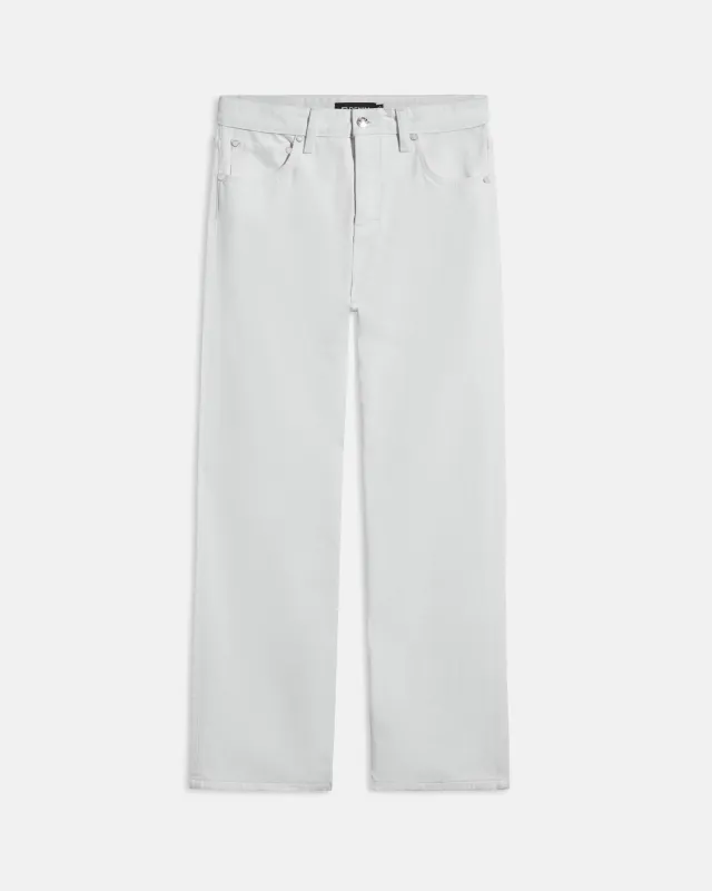 Mid Rise Baggy White made by EB Denim