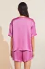 Inez Washable Silk Short Sleeve Tee & Boxer PJ Set sold by Eberjey