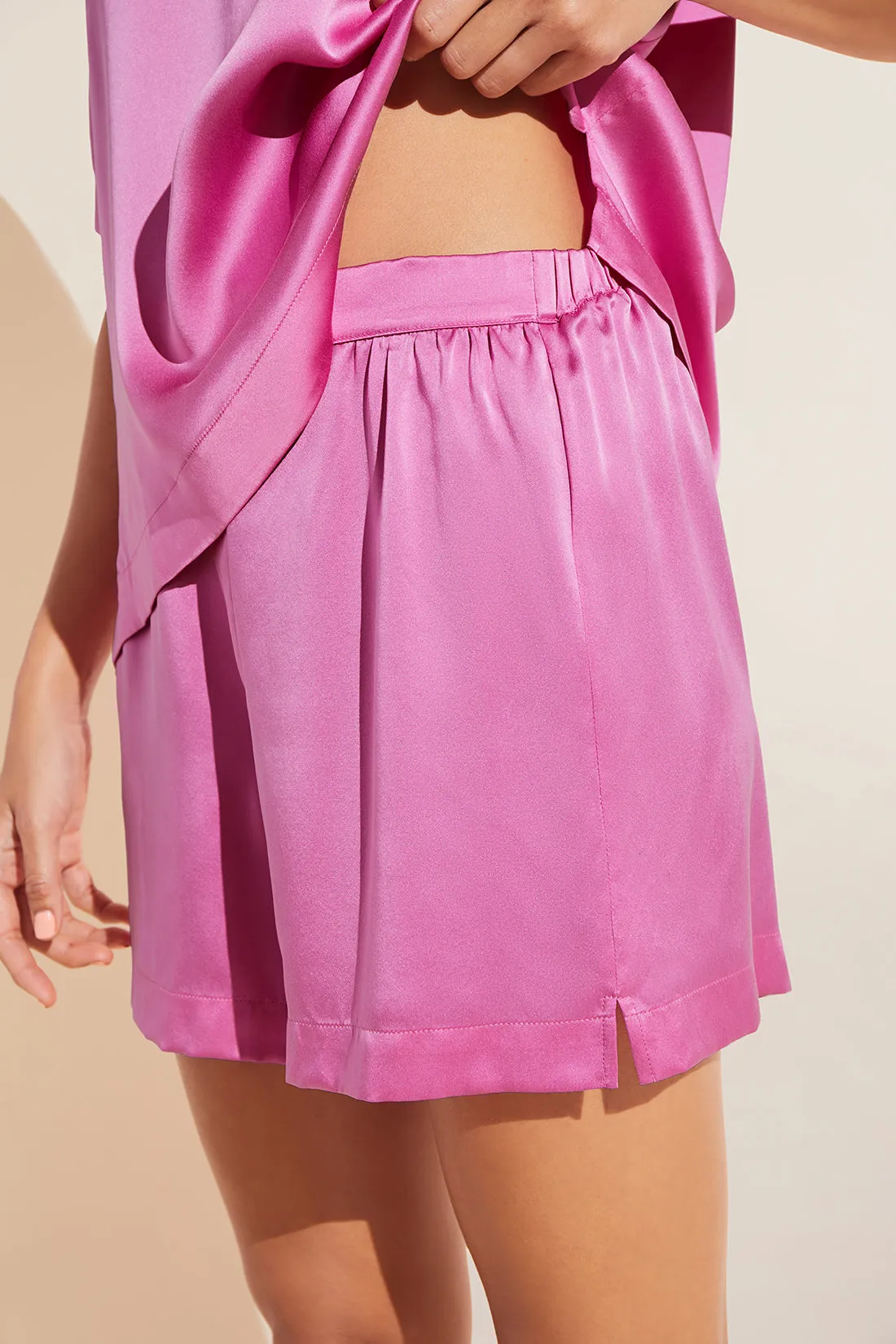 Inez Washable Silk Short Sleeve Tee & Boxer PJ Set sold by Eberjey product image thumbnail 2