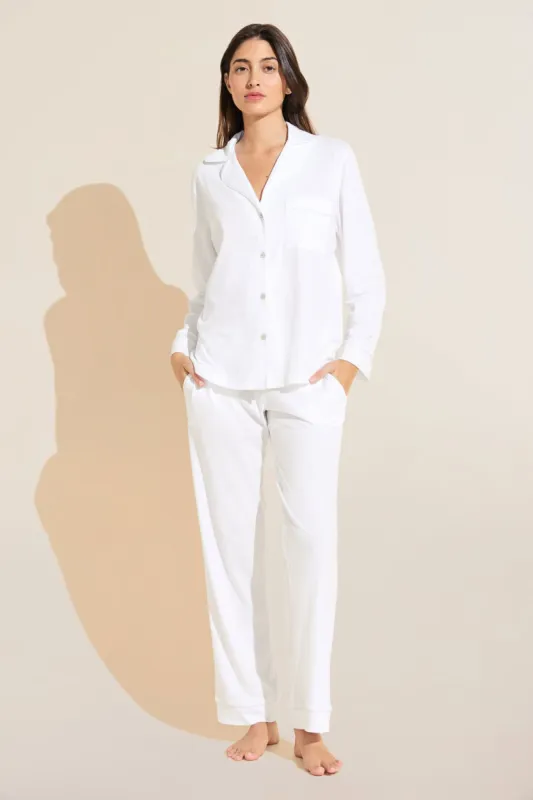 Organic Pima Cotton Notch Collar Top & Pant PJ Set sold by Eberjey