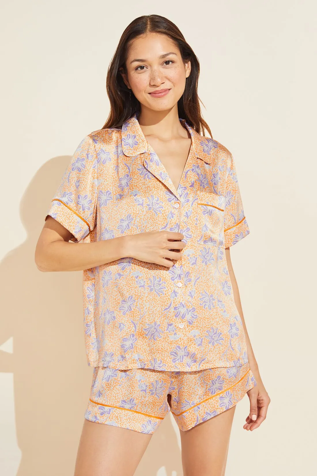 Inez Washable Silk Printed Short PJ Set sold by Eberjey product image thumbnail 3