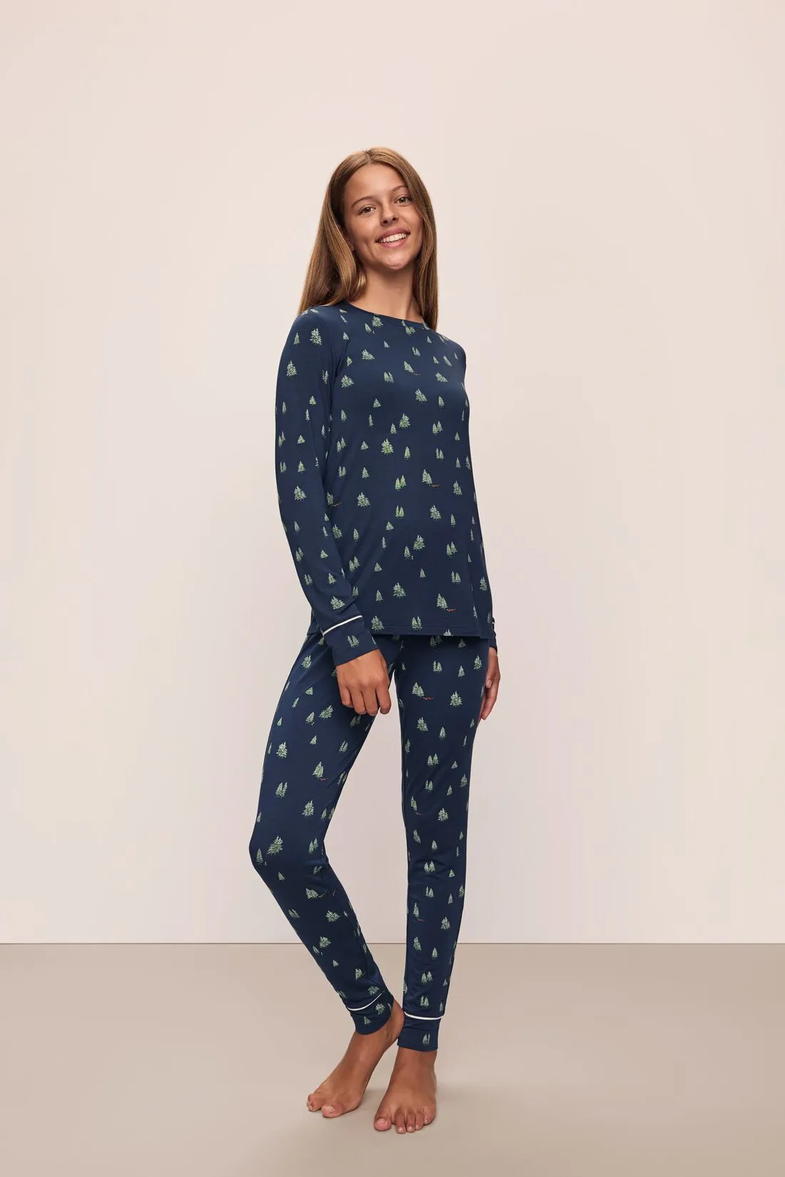 Gisele Printed TENCEL™ Modal Crewneck PJ Set sold by Eberjey