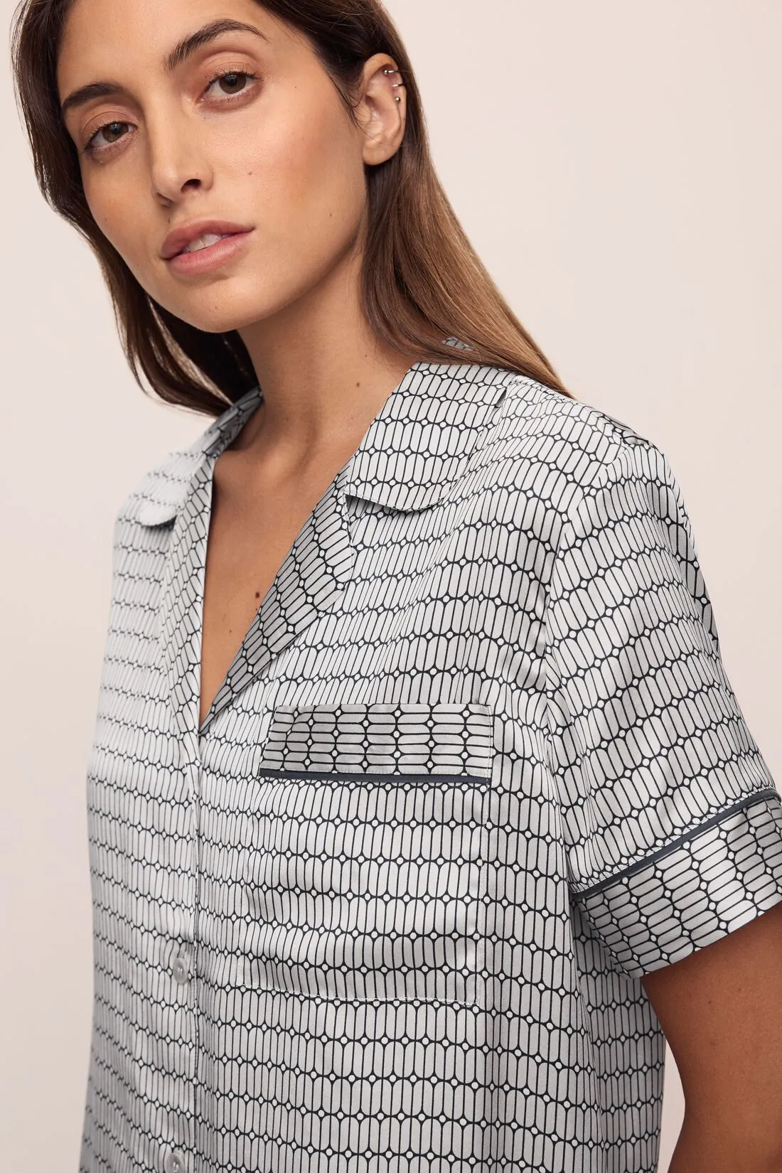 Inez Washable Silk Printed Short PJ Set sold by Eberjey product image thumbnail 2