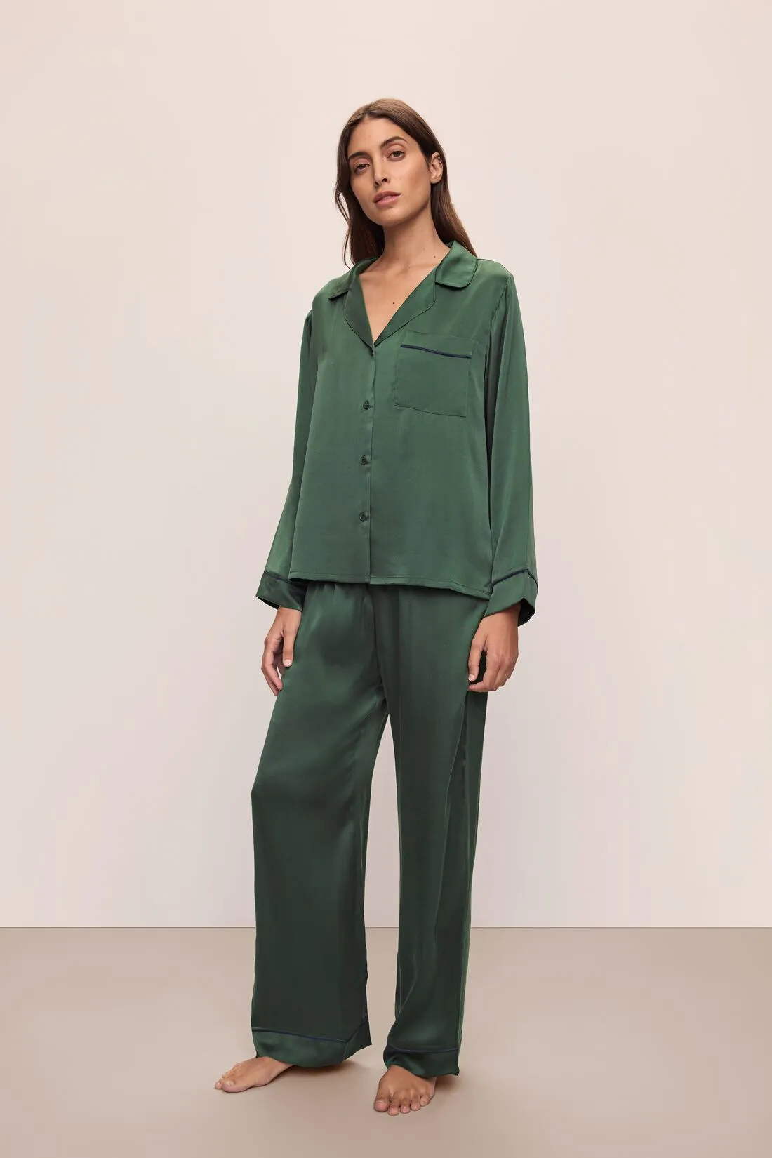 Inez Washable Silk Long PJ Set sold by Eberjey