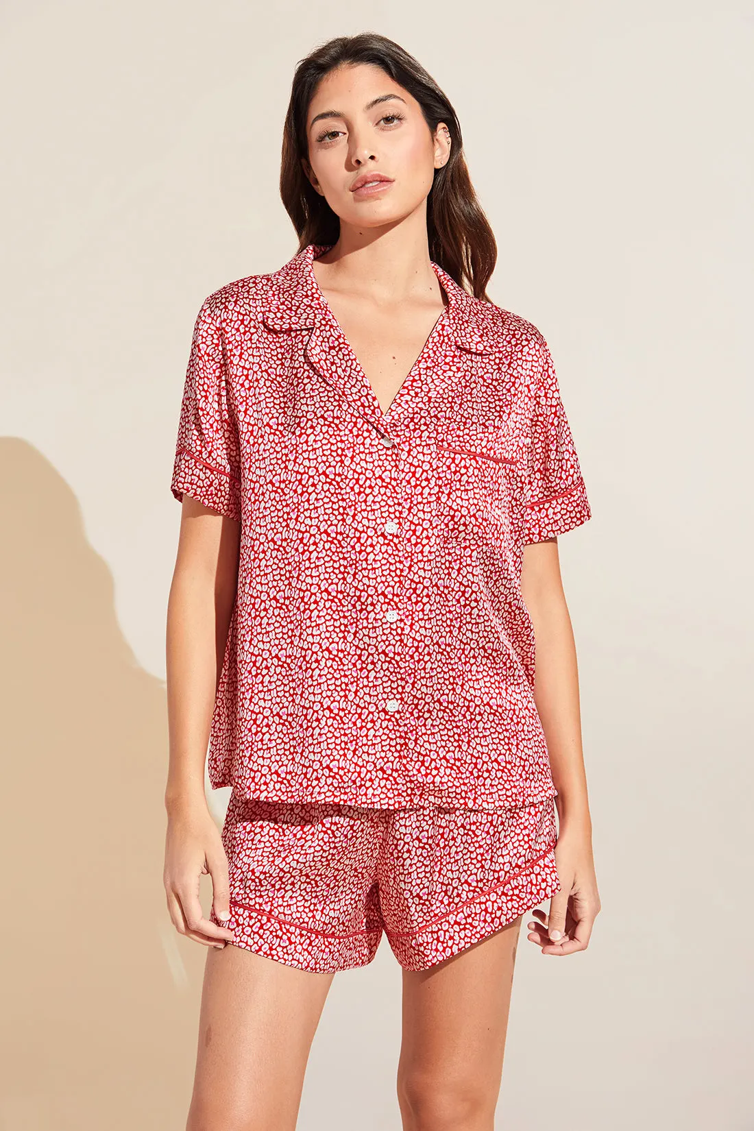 Inez Washable Silk Printed Short PJ Set sold by Eberjey product image thumbnail 4