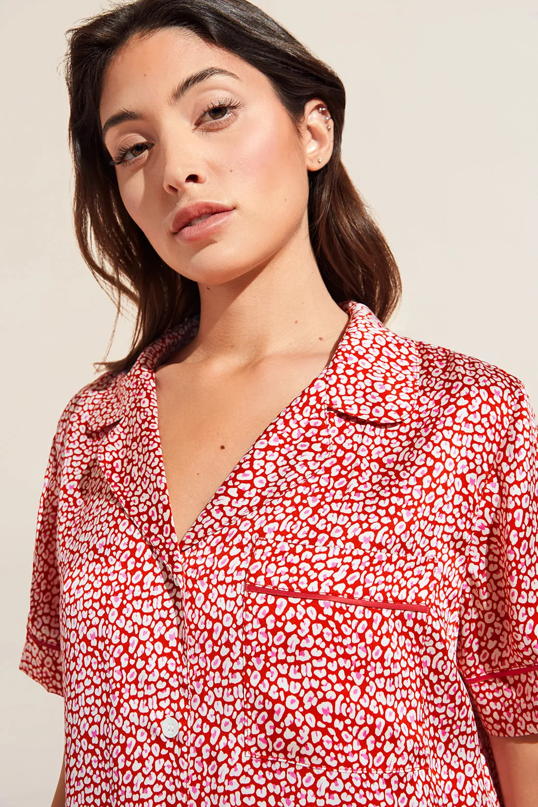 Inez Washable Silk Printed Short PJ Set sold by Eberjey product image thumbnail 2