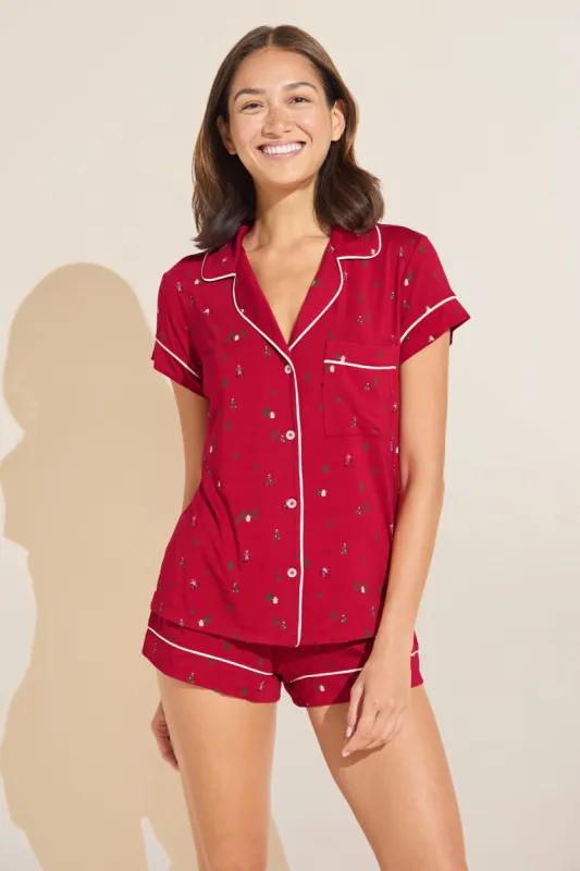 Gisele Printed TENCEL™ Modal Shortie Short PJ Set sold by Eberjey