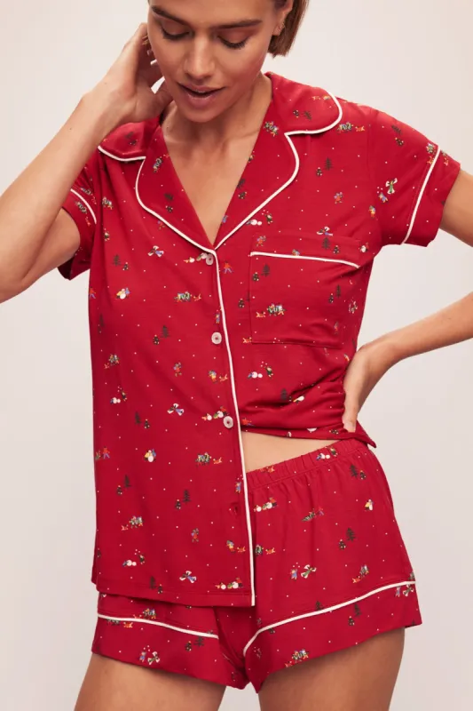Gisele Printed TENCEL™ Modal Shortie Short PJ Set sold by Eberjey