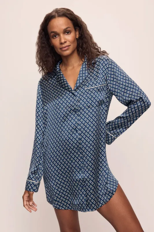 Inez Washable Silk Printed Sleepshirt sold by Eberjey
