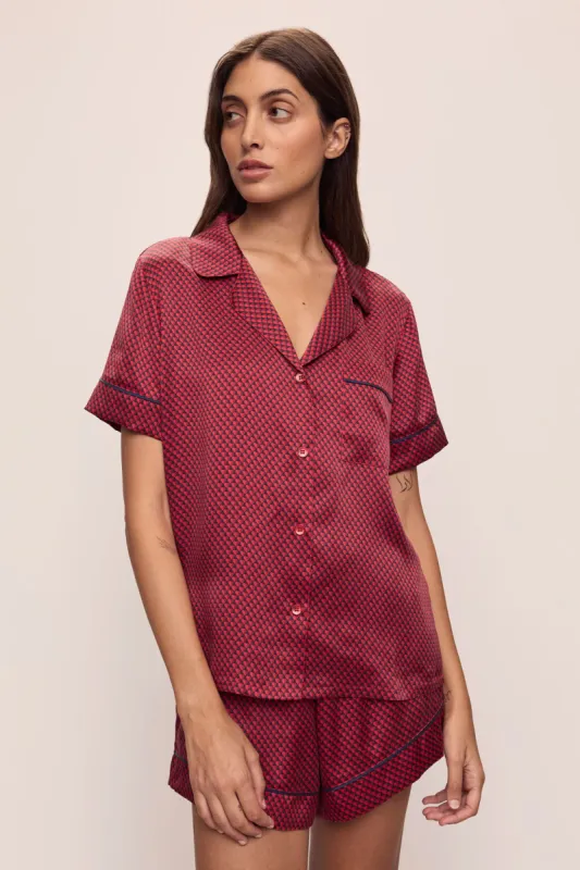 Inez Washable Silk Printed Short PJ Set sold by Eberjey
