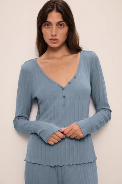 Pointelle V Neck Henley sold by Eberjey product image thumbnail 2