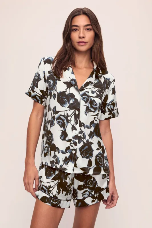 Eberjey x L'AGENCE - Inez Washable Silk Printed Short PJ Set sold by Eberjey