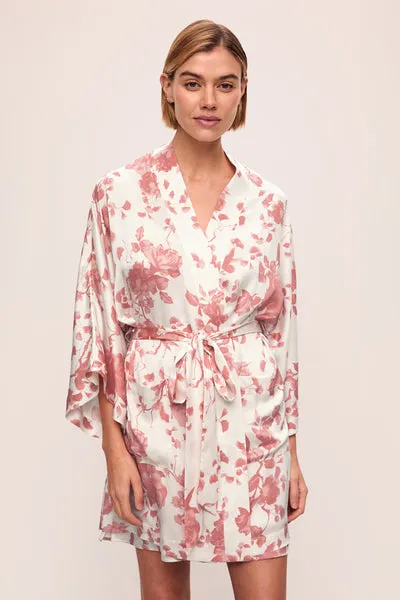 Eberjey x L'AGENCE - Inez Washable Silk Printed Short Robe sold by Eberjey product image thumbnail 2