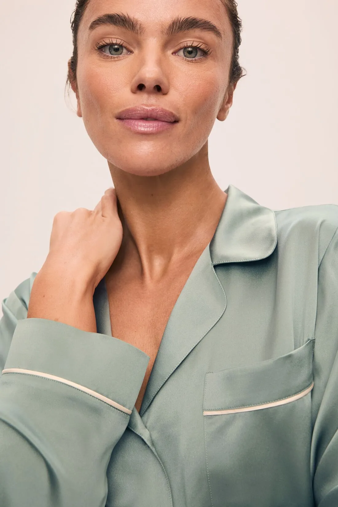 Inez Washable Silk Long PJ Set sold by Eberjey product image thumbnail 2