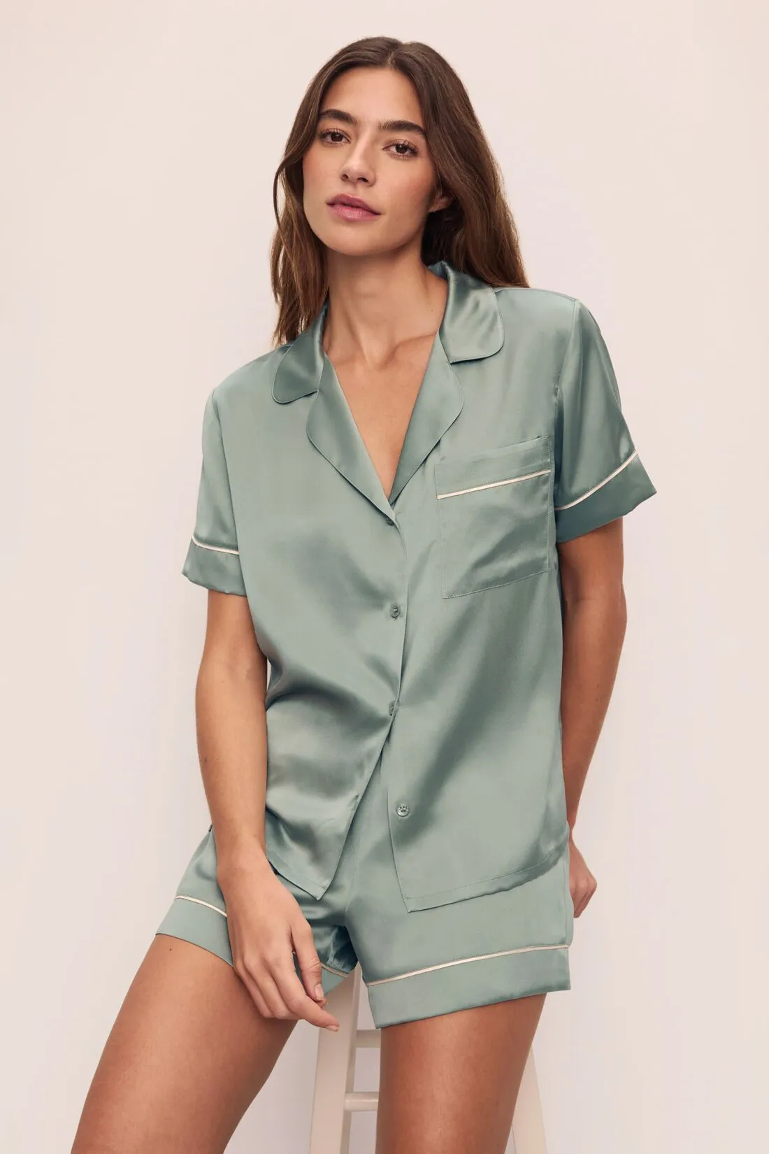 Inez Washable Silk Short PJ Set sold by Eberjey