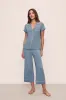 Gisele TENCEL™ Modal Short Sleeve Cropped PJ Set sold by Eberjey