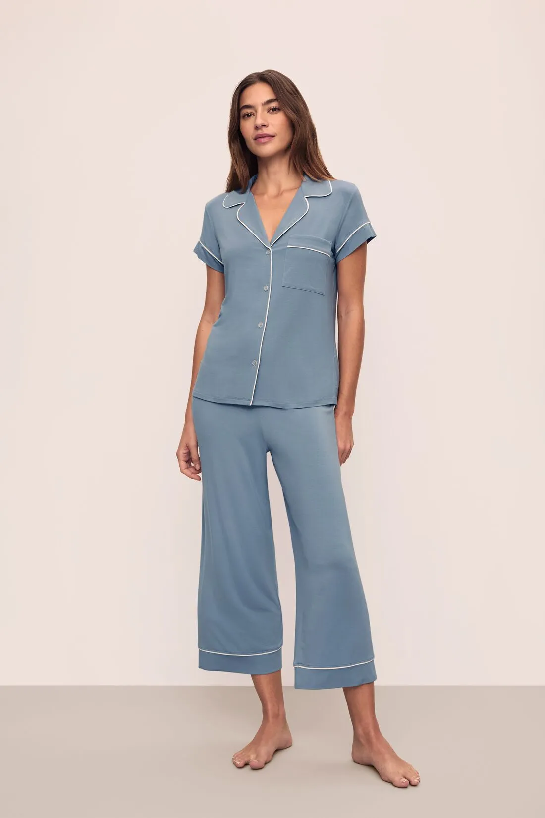 Gisele TENCEL™ Modal Short Sleeve Cropped PJ Set sold by Eberjey