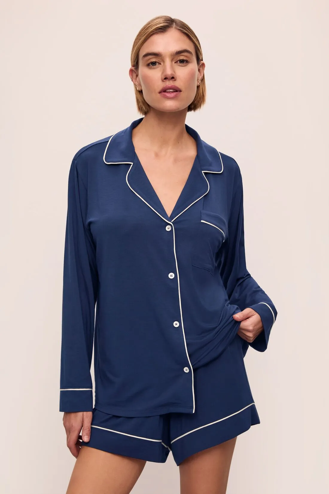 Gisele TENCEL™ Modal Relaxed Long Sleeve Short PJ Set sold by Eberjey product image thumbnail 4