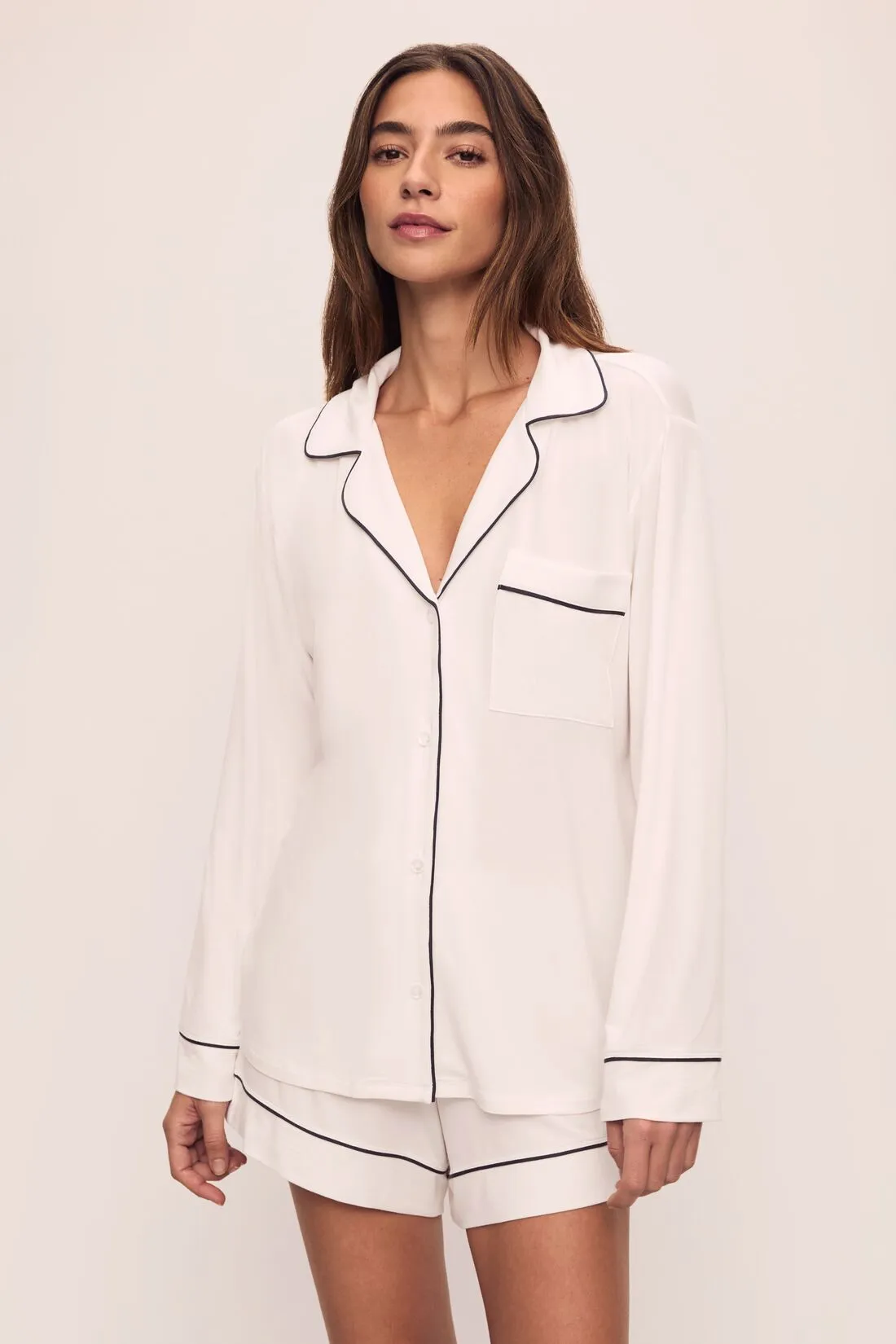 Gisele TENCEL™ Modal Relaxed Long Sleeve Short PJ Set sold by Eberjey