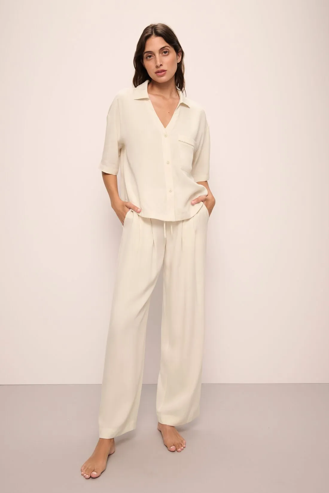 Tencel Woven Relaxed Button Front Top sold by Eberjey product image thumbnail 2