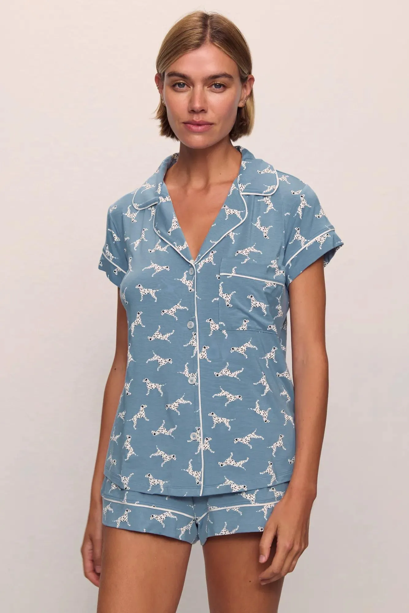 Gisele Printed TENCEL™ Modal Shortie Short PJ Set sold by Eberjey