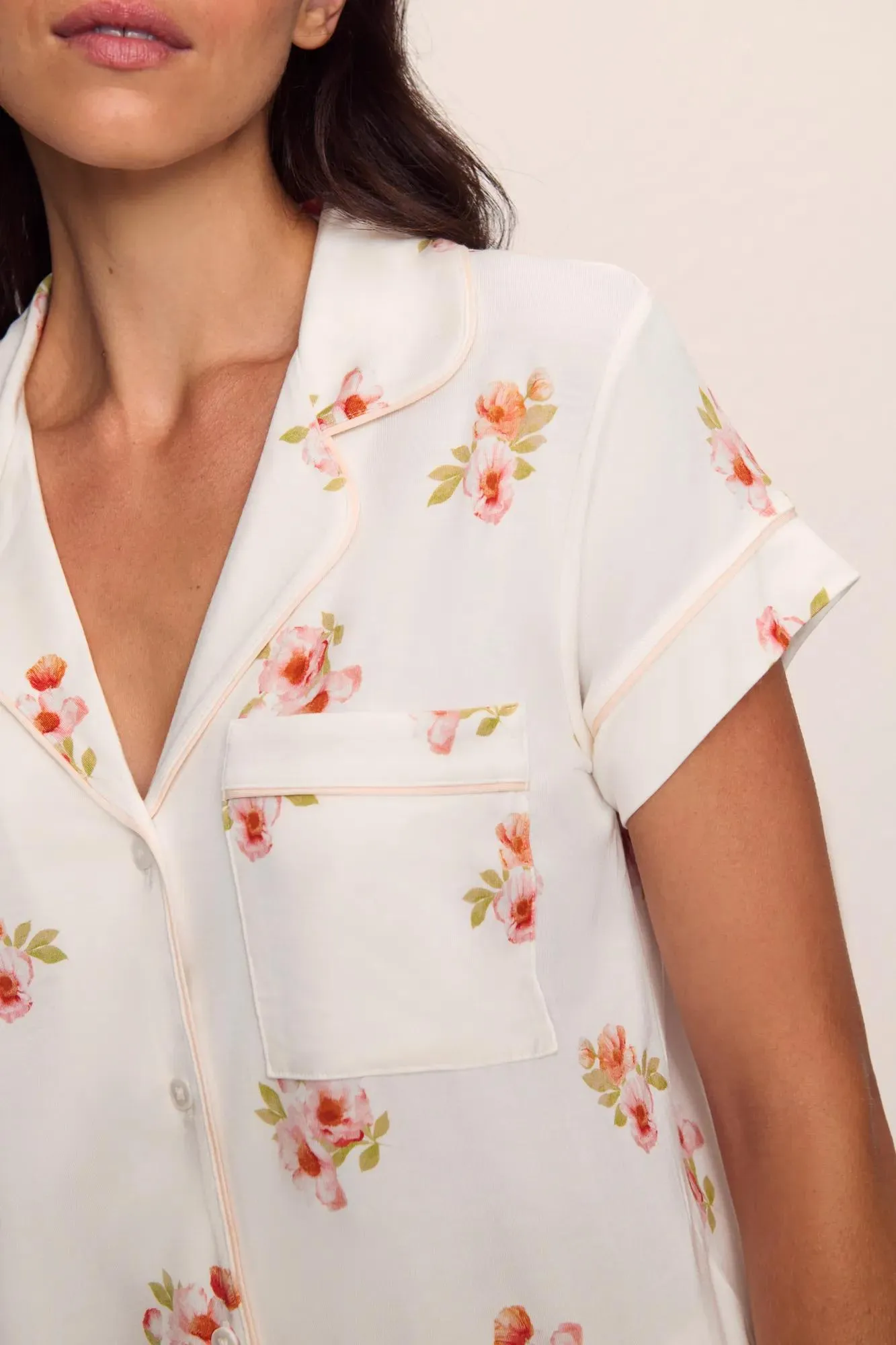 Gisele Printed TENCEL™ Modal Short Sleeve Cropped PJ Set sold by Eberjey product image thumbnail 2