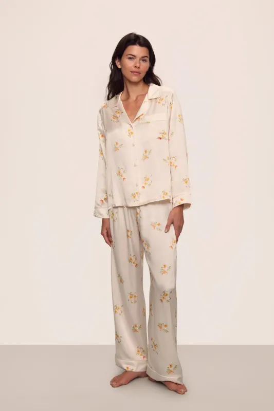 Inez Washable Silk Printed Long PJ Set sold by Eberjey