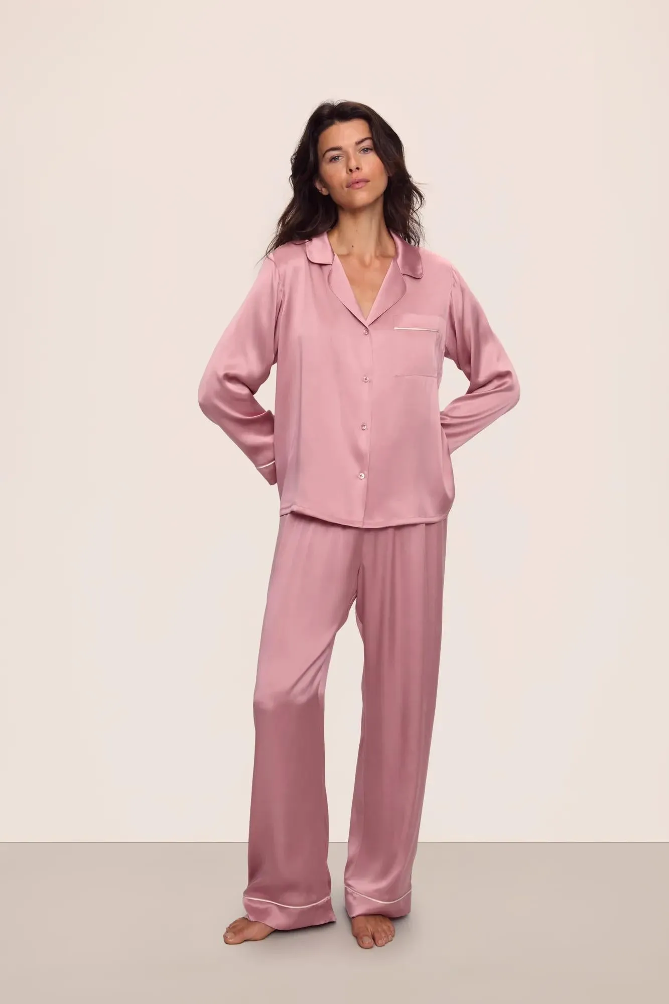 Inez Washable Silk Long PJ Set sold by Eberjey