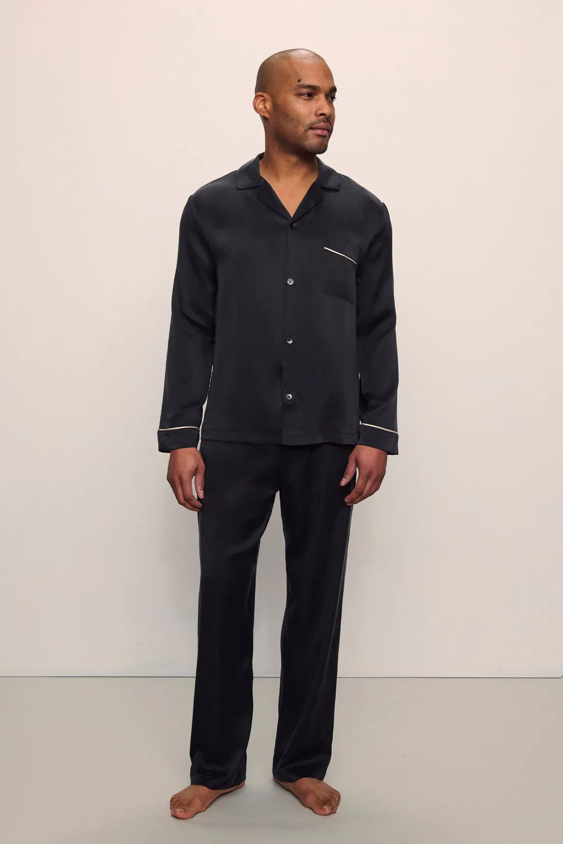 Charles Washable Silk Long PJ Set sold by Eberjey