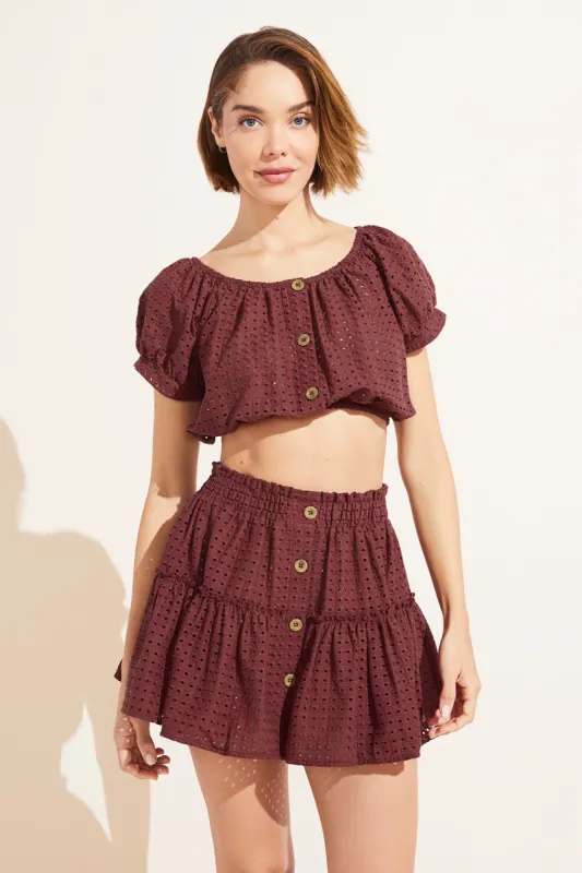 Harper Cotton Eyelet Beach Top made by Eberjey