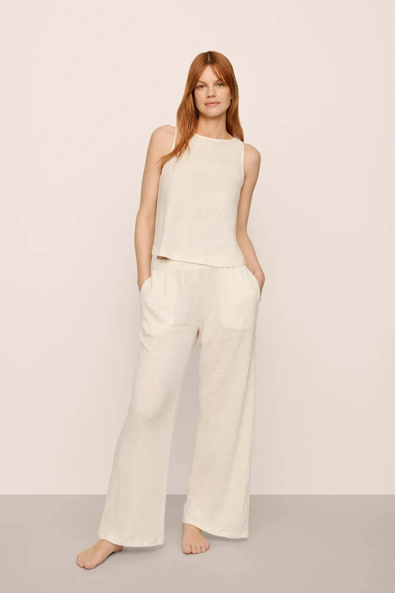 Organic Linen Knit High Waisted Pant sold by Eberjey